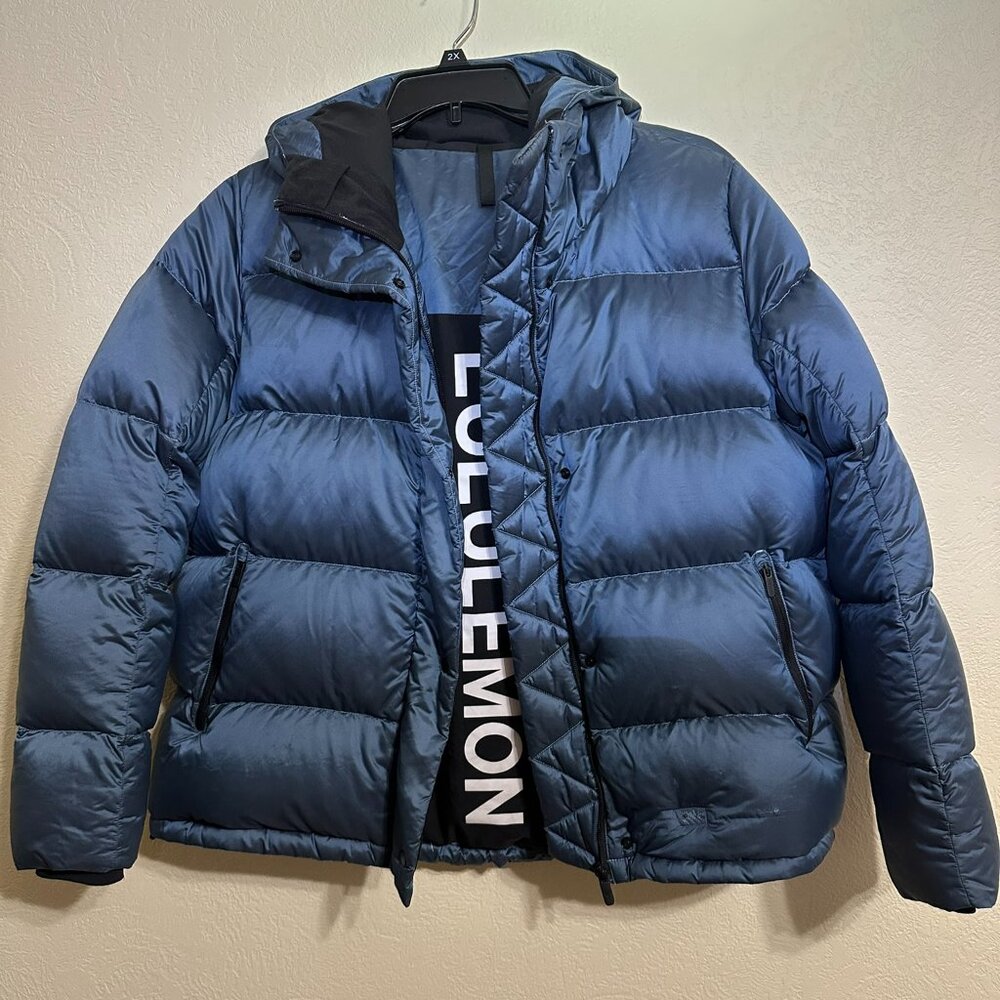 Lululemon Gray Goose Down Feather puffy jacket